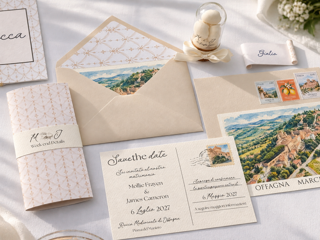 Partecipazione a tema viaggio cartolina